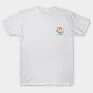 Sakura Floral Japanese Kanji Colourful White T-Shirt